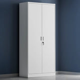 Fire Resistant Vertical White Cabinet with Lock and Shelving Image - 3