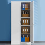 Fire Resistant Vertical White Cabinet with Lock and Shelving Image - 4
