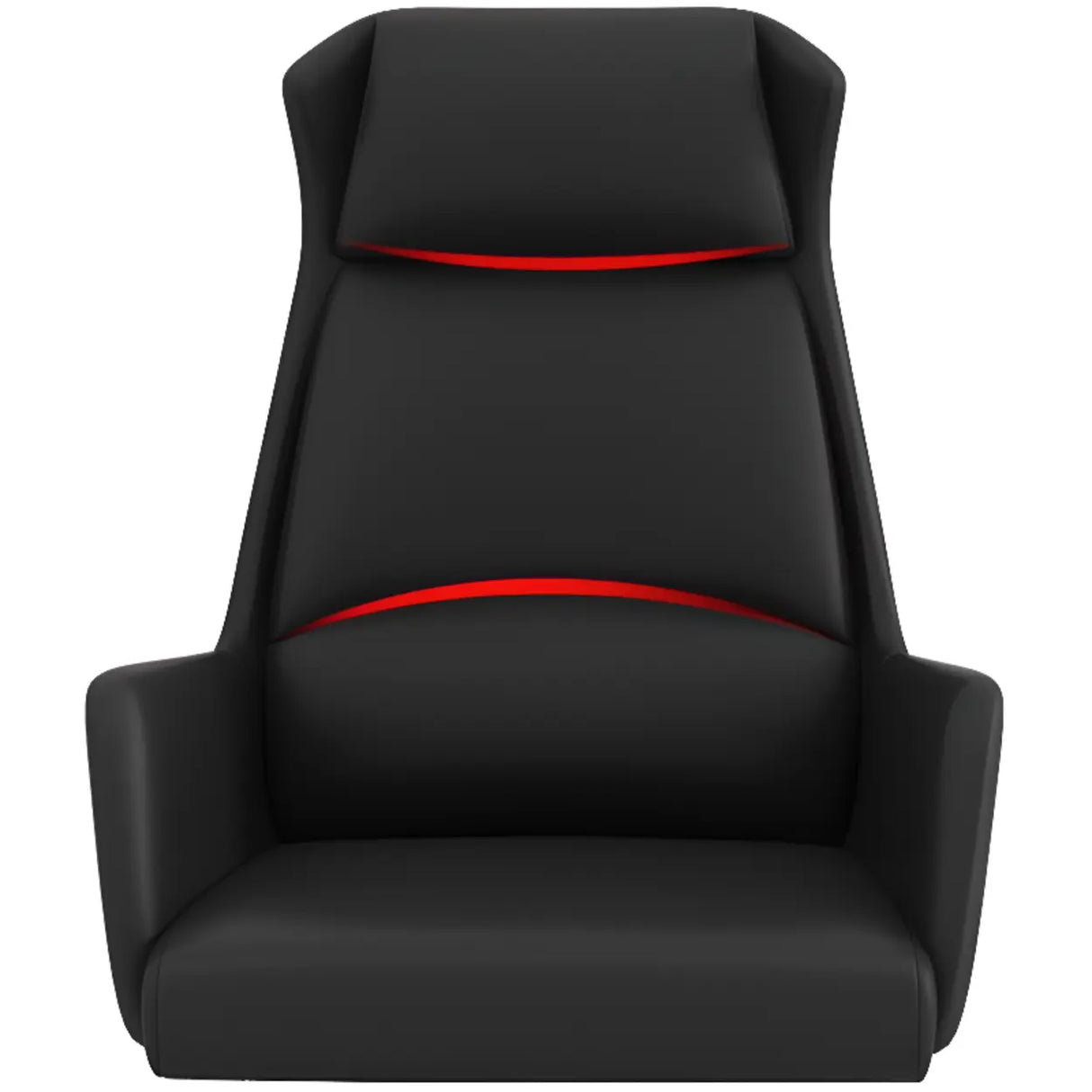Fixed Arm Black Adjustable Ergonomic Leather Office Chair Image - 10