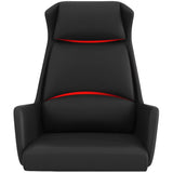 Fixed Arm Black Adjustable Ergonomic Leather Office Chair Image - 10