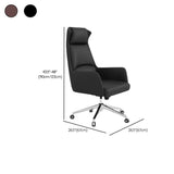 Fixed Arm Black Adjustable Ergonomic Leather Office Chair #size