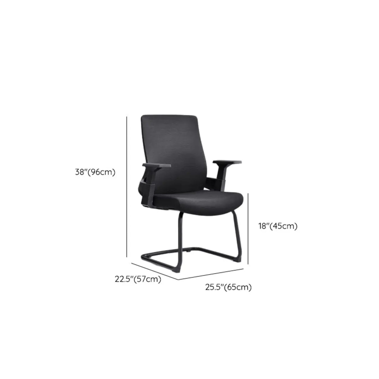 Fixed Arms Grey Ergonomic Fabric Office Chair with Wheels Image - 10