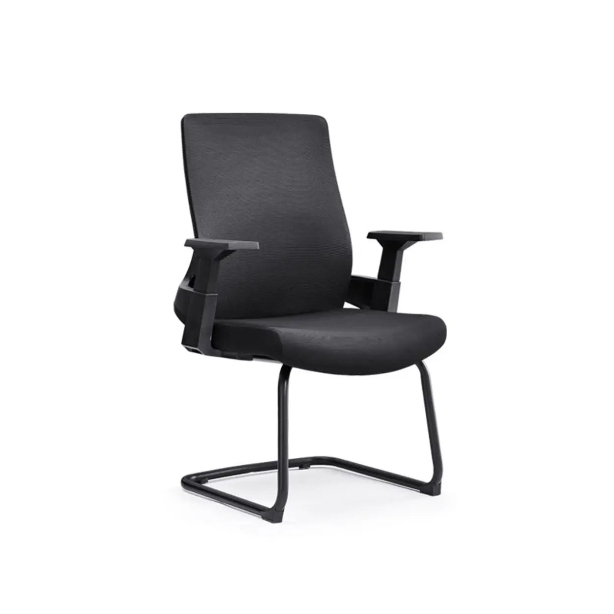 Fixed Arms Grey Ergonomic Fabric Office Chair with Wheels Image - 2