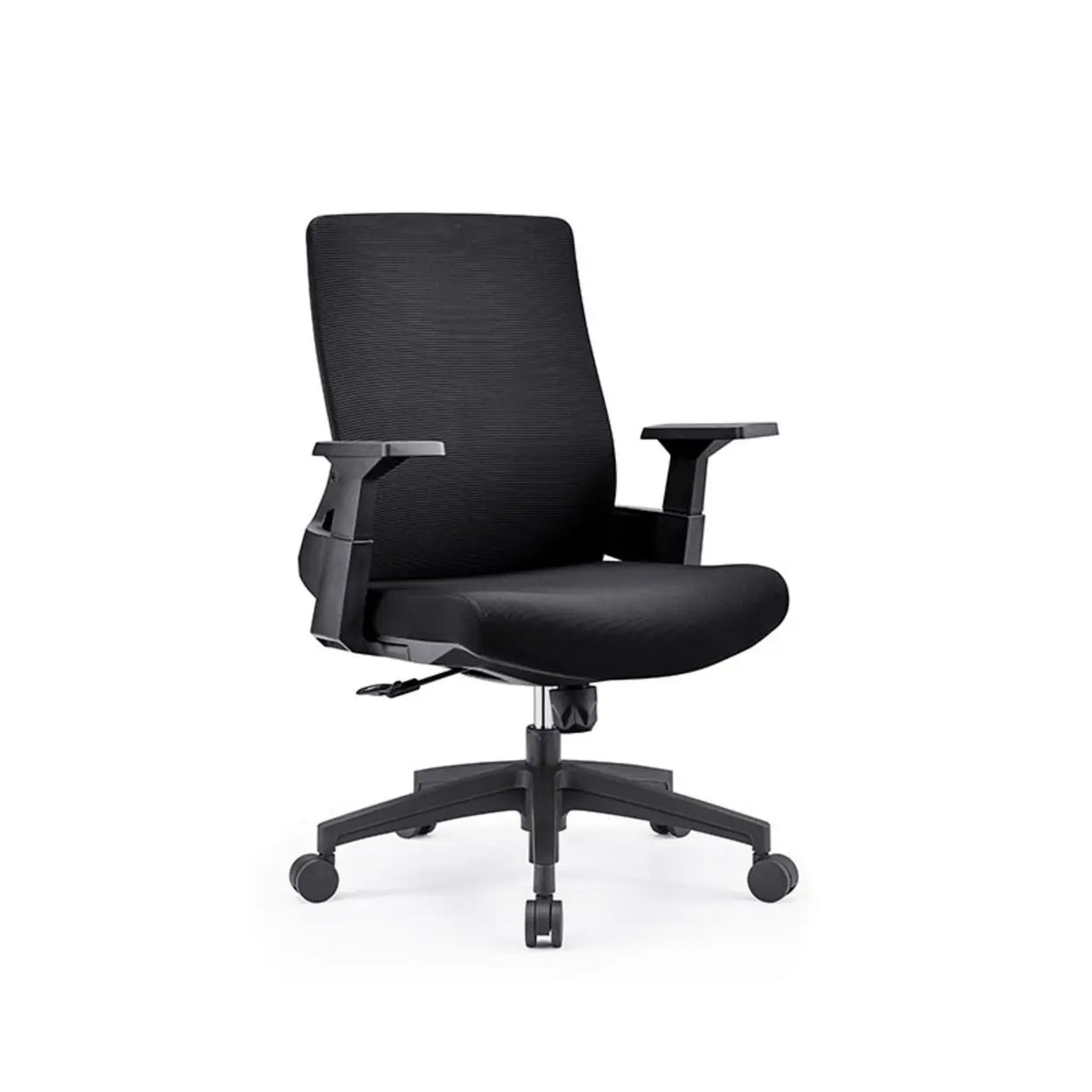 Fixed Arms Grey Ergonomic Fabric Office Chair with Wheels Image - 5