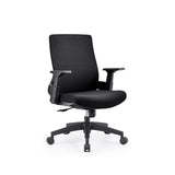 Fixed Arms Grey Ergonomic Fabric Office Chair with Wheels Image - 5