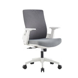 Fixed Arms Grey Ergonomic Fabric Office Chair with Wheels Image - 6