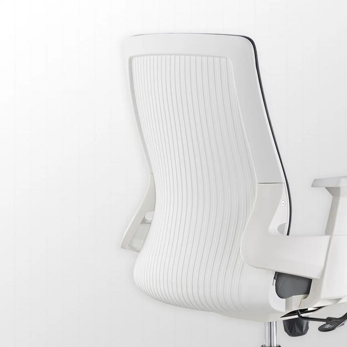 Fixed Arms Grey Ergonomic Fabric Office Chair with Wheels Image - 7