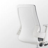 Fixed Arms Grey Ergonomic Fabric Office Chair with Wheels Image - 7
