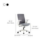Fixed Arms Grey Ergonomic Fabric Office Chair with Wheels #size