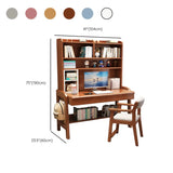 Fixed Wooden Kids Desk with Hutch and Storage Shelves #size