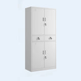 Flameproof White Steel Vertical Filing Cabinet with Key Lock Image - 1