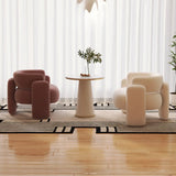 Flannel Curved Back Memory Foam Fill Barrel Chair Image - 10