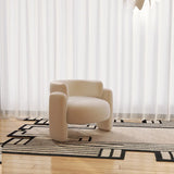 Flannel Curved Back Memory Foam Fill Barrel Chair Image - 2