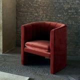 Flannel Fabric Tight Back Foam Fill Sled Arm Chair Image - 11