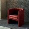 Flannel Fabric Tight Back Foam Fill Sled Arm Chair Image - 11