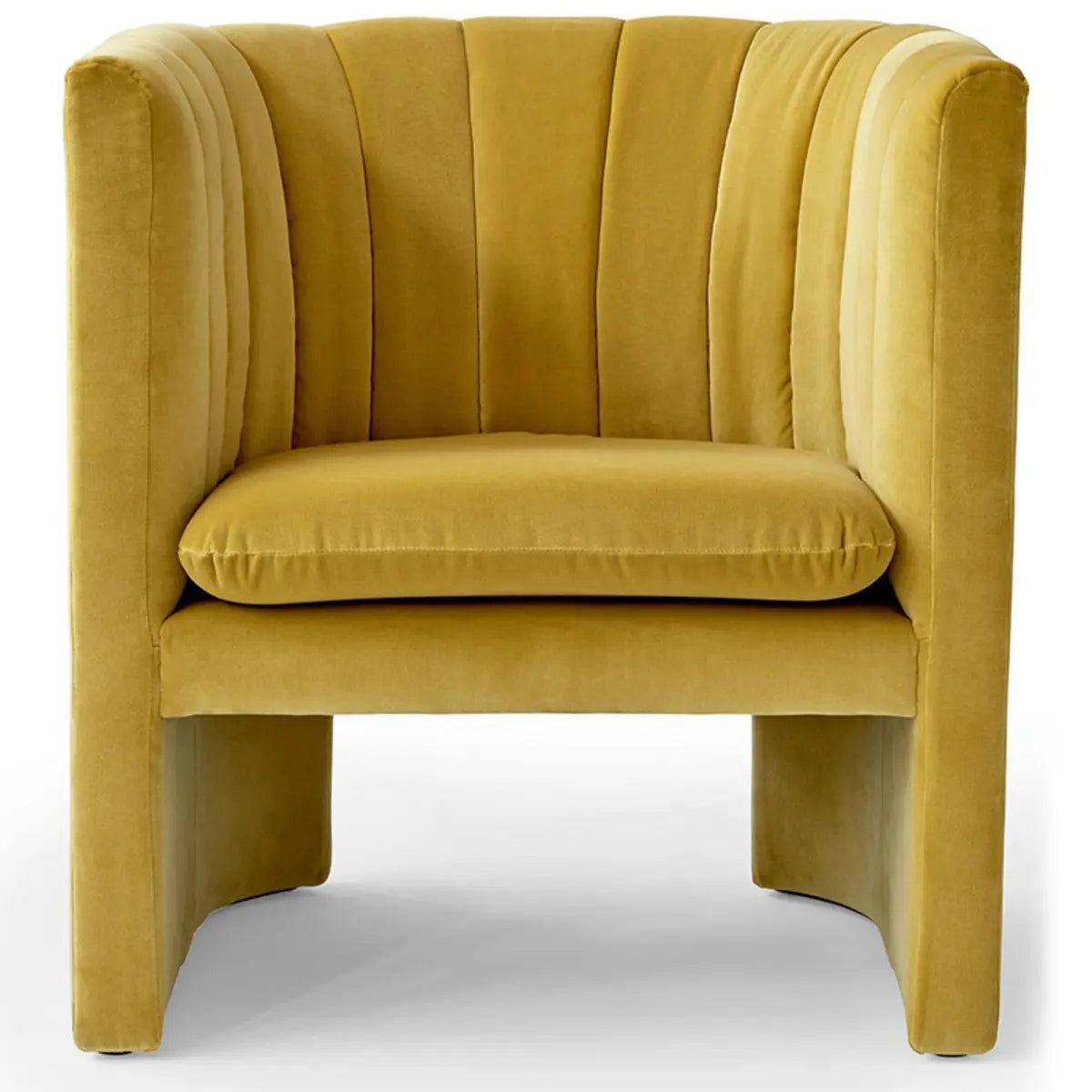 Flannel Fabric Tight Back Foam Fill Sled Arm Chair Image - 13