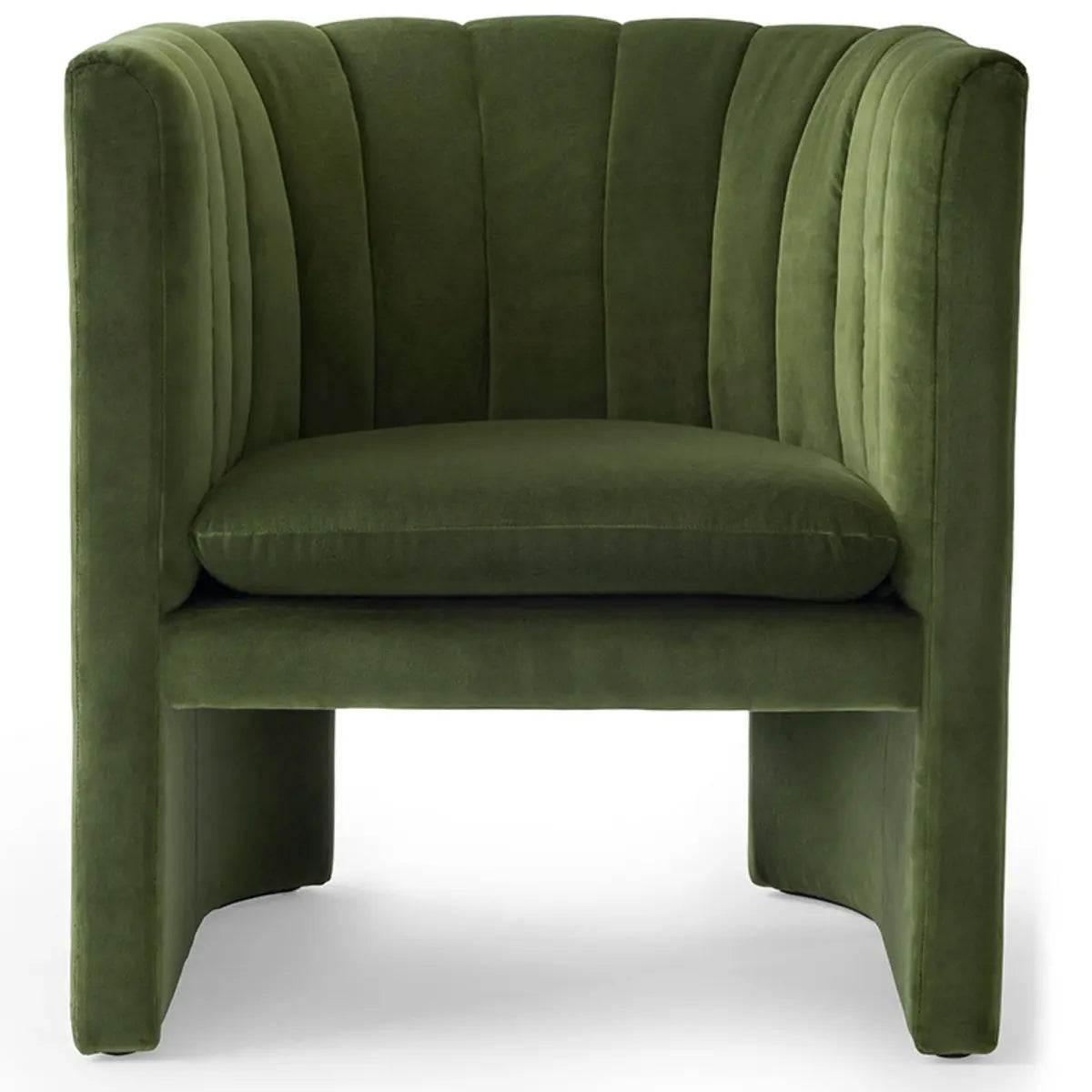 Flannel Fabric Tight Back Foam Fill Sled Arm Chair Image - 15