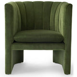 Flannel Fabric Tight Back Foam Fill Sled Arm Chair Image - 15