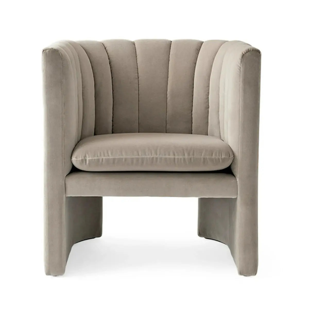 Flannel Fabric Tight Back Foam Fill Sled Arm Chair Image - 17
