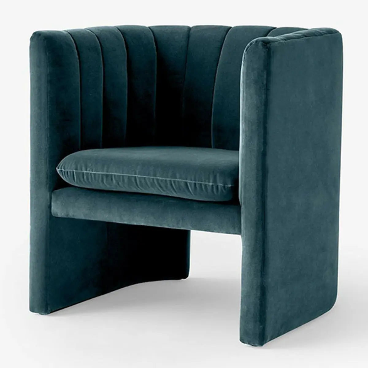 Flannel Fabric Tight Back Foam Fill Sled Arm Chair Image - 2