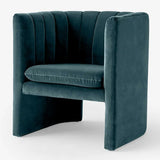 Flannel Fabric Tight Back Foam Fill Sled Arm Chair Image - 2