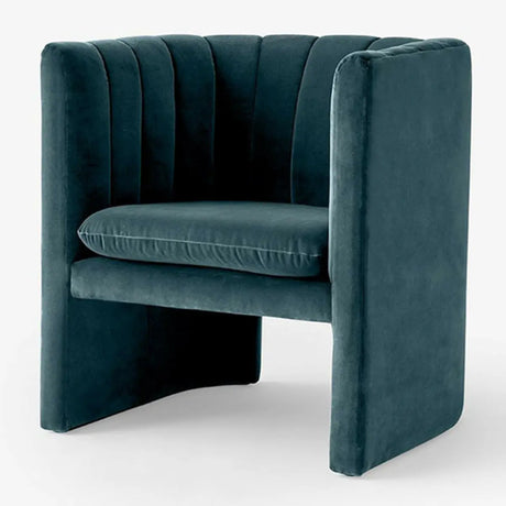 Flannel Fabric Tight Back Foam Fill Sled Arm Chair Image - 2