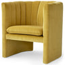 Flannel Fabric Tight Back Foam Fill Sled Arm Chair Image - 3