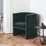 Flannel Fabric Tight Back Foam Fill Sled Arm Chair Image - 4