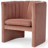 Flannel Fabric Tight Back Foam Fill Sled Arm Chair Image - 6