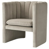 Flannel Fabric Tight Back Foam Fill Sled Arm Chair Image - 7