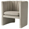 Flannel Fabric Tight Back Foam Fill Sled Arm Chair Image - 7