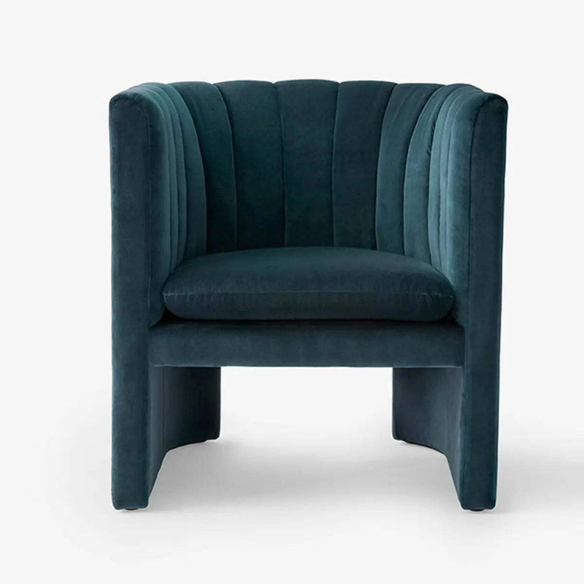 Flannel Fabric Tight Back Foam Fill Sled Arm Chair Image - 8