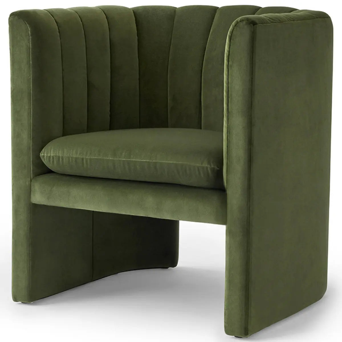 Flannel Fabric Tight Back Foam Fill Sled Arm Chair Image - 9