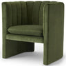 Flannel Fabric Tight Back Foam Fill Sled Arm Chair Image - 9