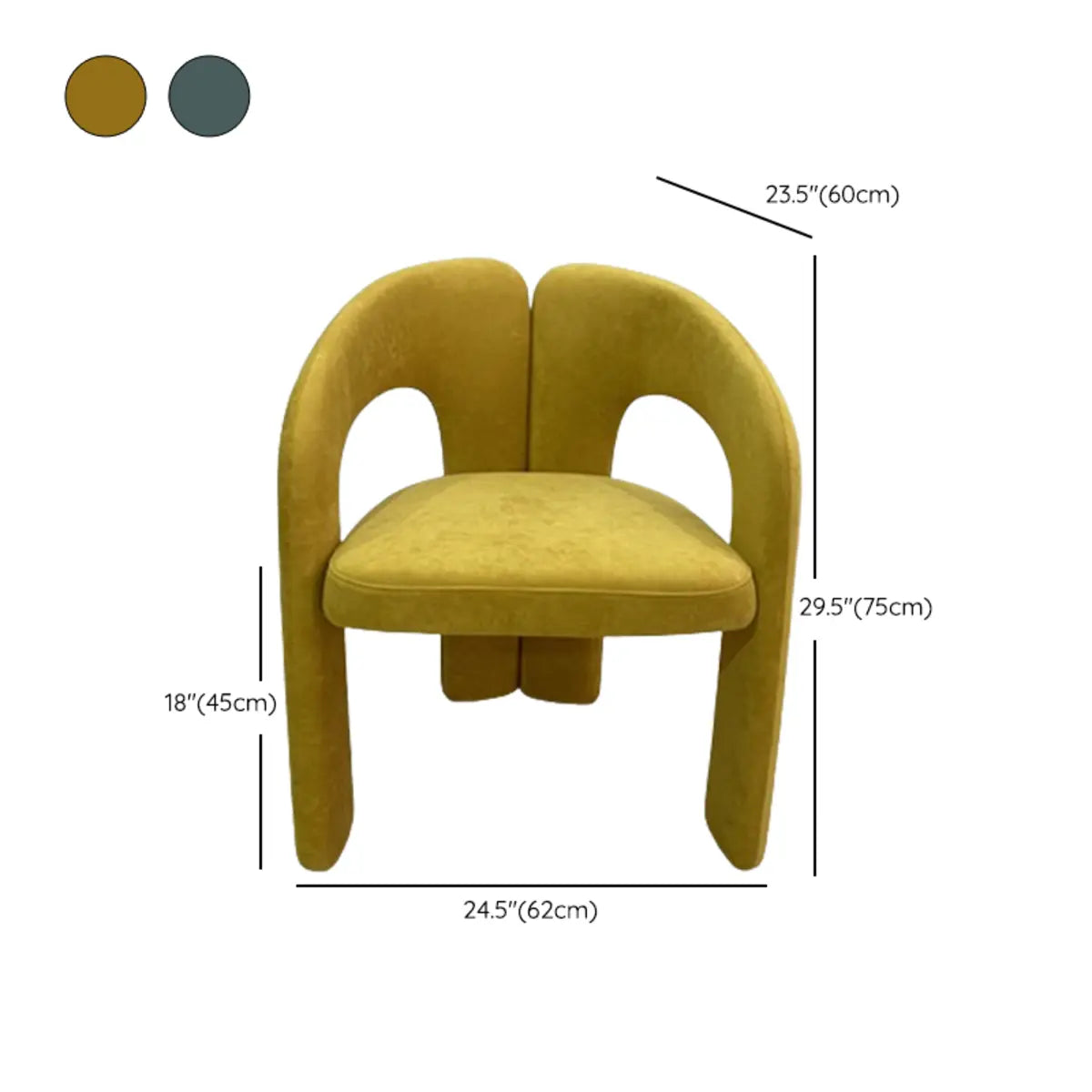 Flannel Fixed Back Metal Frame Lounge Chair with Arms 