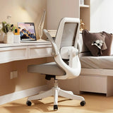 Flip Arm White Ergonomic Mesh Swivel Task Office Chair Image - 1