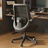 Flip Arm White Ergonomic Mesh Swivel Task Office Chair Image - 10