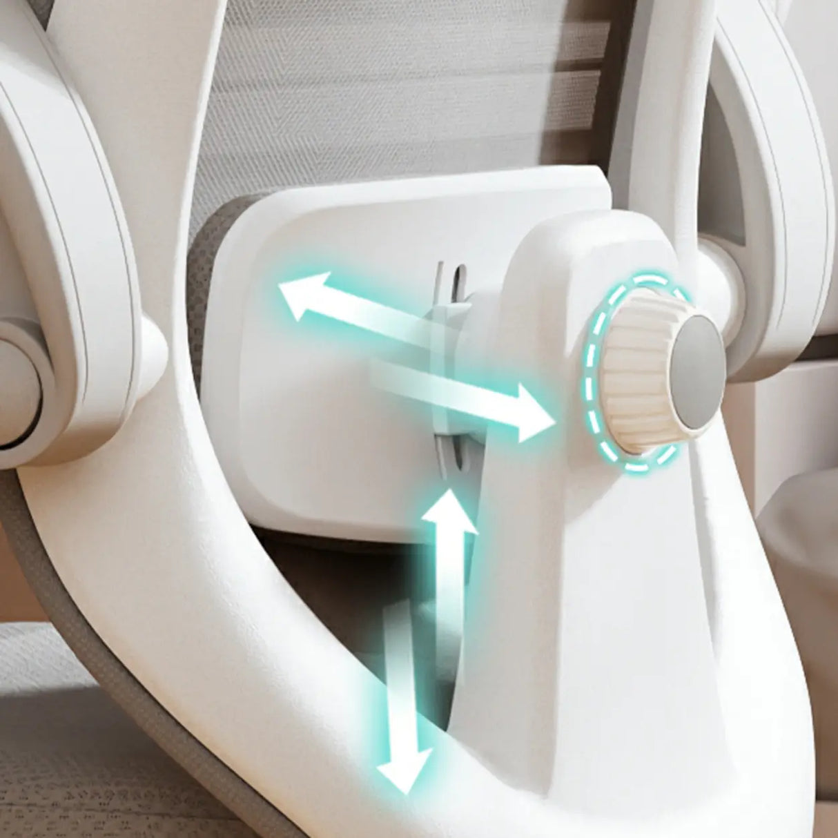 Flip Arm White Ergonomic Mesh Swivel Task Office Chair Image - 6