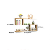 Floating Minimalist Rectangular Wood Storage Bookshelf Image - 19