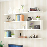 Floating Minimalist Rectangular Wood Storage Bookshelf Image - 4