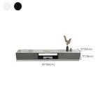 Floating Mount Stone Cabinet Open Storage TV Stand Image - 12