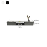 Floating Mount Stone Cabinet Open Storage TV Stand Image - 14