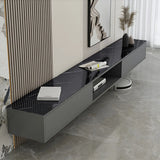 Floating Mount Stone Cabinet Open Storage TV Stand Image - 3
