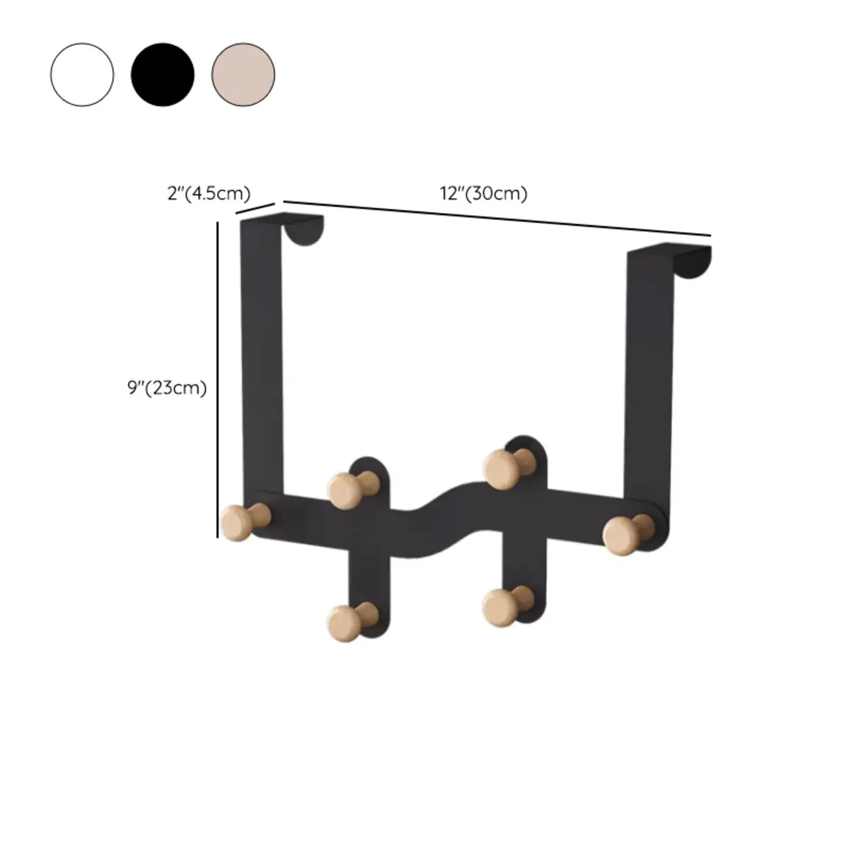 Floating Mount Wave Alloy Pink Hooks Narrow Coat Rack 