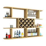 Floating White Wall-Mounted Wood Wine Rack Holder Image - 23