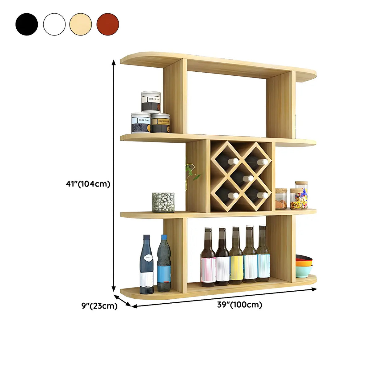 Floating White Wall-Mounted Wood Wine Rack Holder 