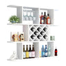 Floating White Wall-Mounted Wood Wine Rack Holder Image - 3