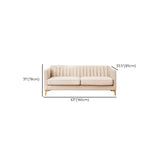Flocked Slipcover Sewn Pillow Back Square Arm Loveseat Image - 12