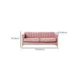 Flocked Slipcover Sewn Pillow Back Square Arm Loveseat Image - 13