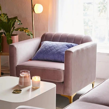 Flocked Slipcover Sewn Pillow Back Square Arm Loveseat Image - 2